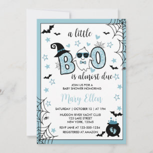 LITTLE BOO BLUE HALLOWEEN BABY SHOWER INVITATION