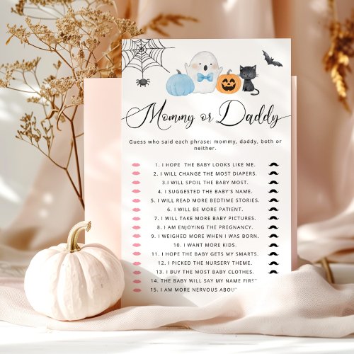 Little boo blue Halloween Mommy or Daddy game