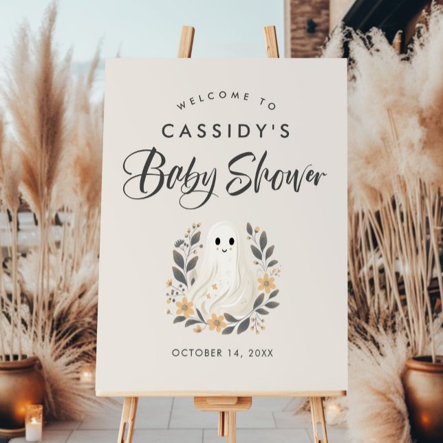 Little Boo Boho Ghost Baby Shower Welcome Sign (Creator Uploaded)