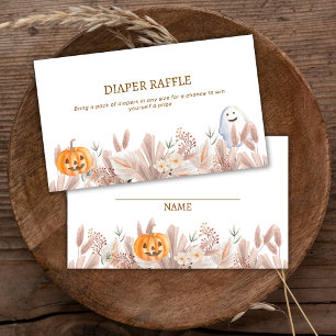 Little Boo Boho Ghost Diaper Raffle Baby Shower  Enclosure Card