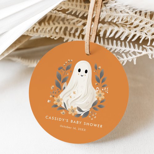 Little Boo Boho Ghost Halloween Baby Shower Favor Tags