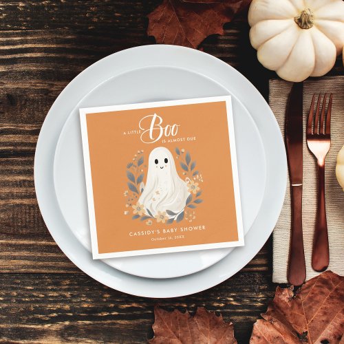 Little Boo Boho Ghost Halloween Baby Shower Napkins