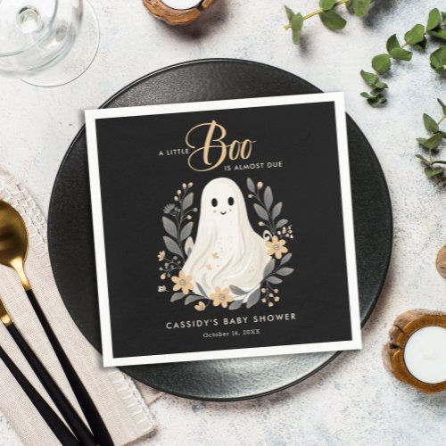 Little Boo Boho Ghost Halloween Baby Shower Napkins