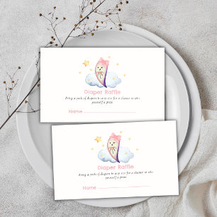 Little Boo Bow Ghost Diaper Raffle Baby Shower Enclosure Card