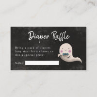 Little Boo Boy Baby Shower Diaper Raffle Ticket Enclosure Card