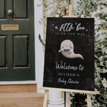 Little Boo Boy Baby Shower Welcome Sign