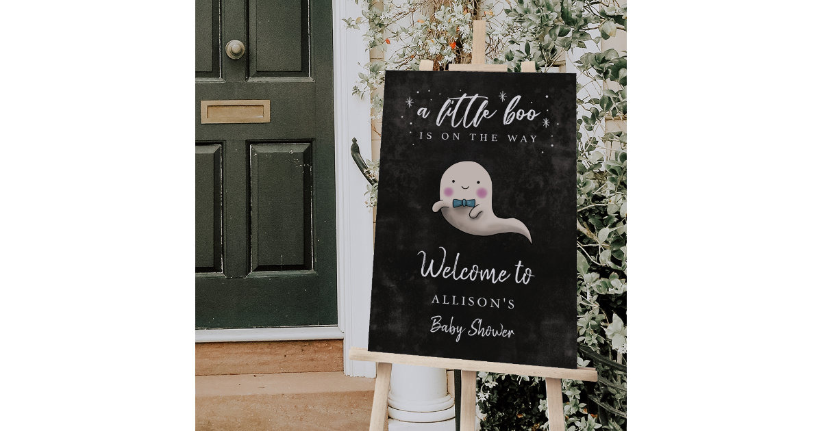 Little Boo Boy Baby Shower Welcome Sign