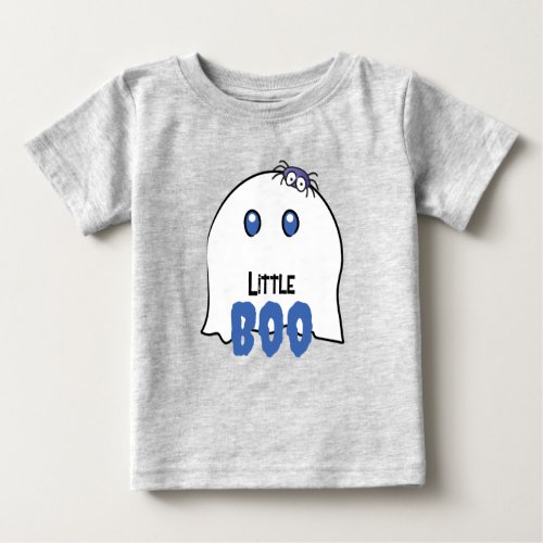 Little Boo Boy First Halloween Cute Ghost Family  Baby T_Shirt