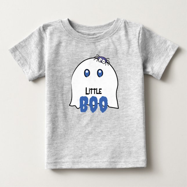 Little Boo Boy First Halloween Cute Ghost Family  Baby T-Shirt (Front)