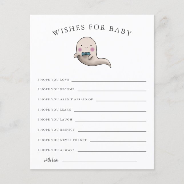 Little Boo Boy Ghost Wishes for Baby Card (Front)