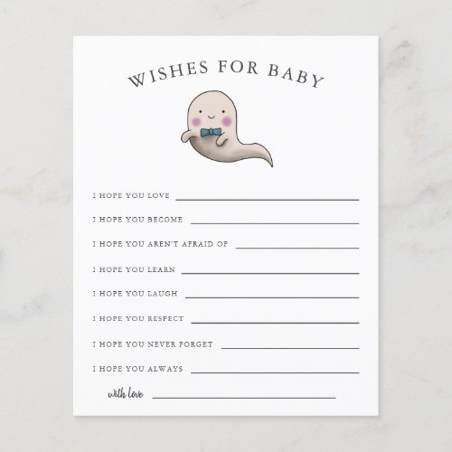 Little Boo Boy Ghost Wishes for Baby Card