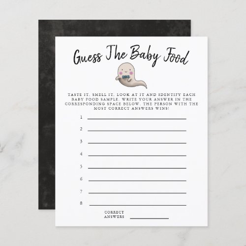 Little Boo Boy Guess The Baby Food Shower Game