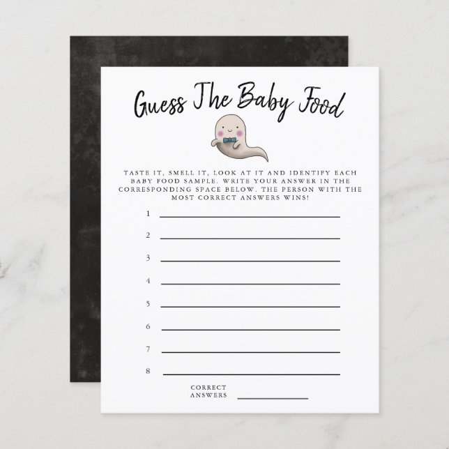 Little Boo Boy Guess The Baby Food Shower Game (Front/Back)