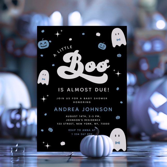 Little Boo Boy Halloween Baby Shower Invitation (Creator Uploaded)