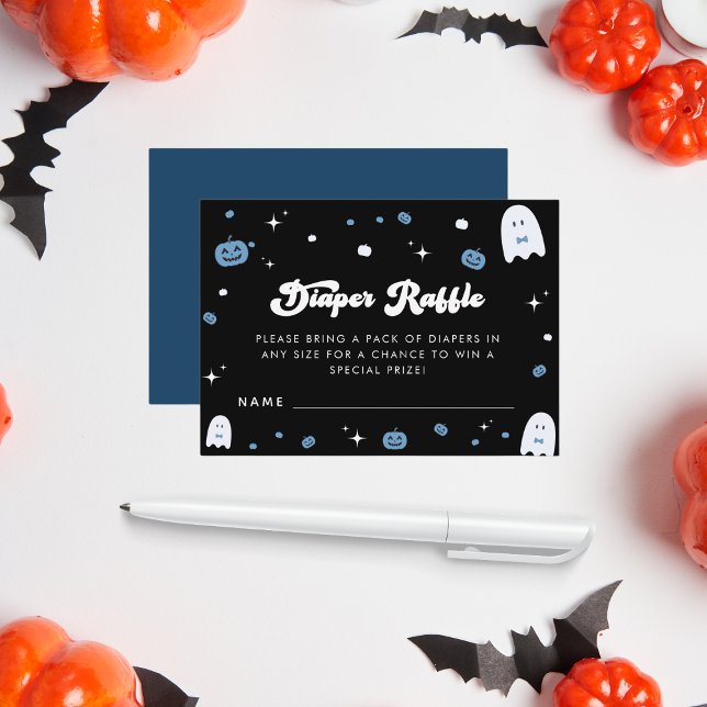 Little Boo Boy Halloween Diaper Raffle Enclosure Card (Creator Uploaded)