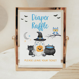 Little Boo Boy Halloween Diaper Raffle Sign
