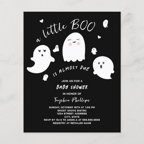 Little Boo Budget Halloween Baby Shower Invitation