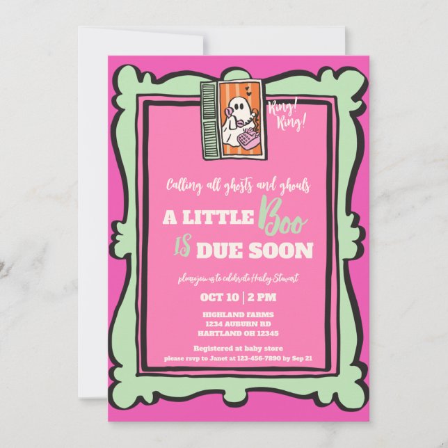 Little Boo Calling all Ghosts Baby Shower Invitation (Front)