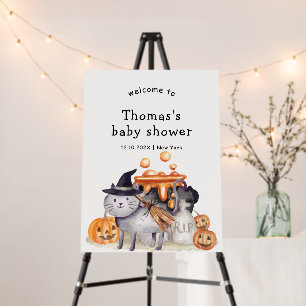 Little Boo Cat Brewing Baby Shower Welcome Sign
