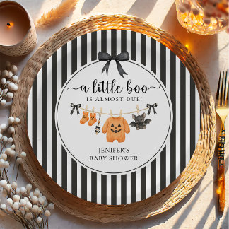 Little Boo Clothesline Baby Shower Paper Plates