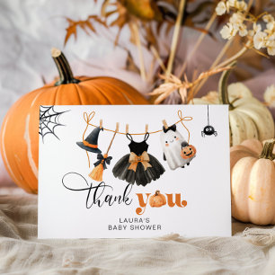 Little Boo Clothesline baby shower thank you card