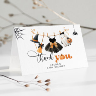 Little Boo Clothesline baby shower thank you card