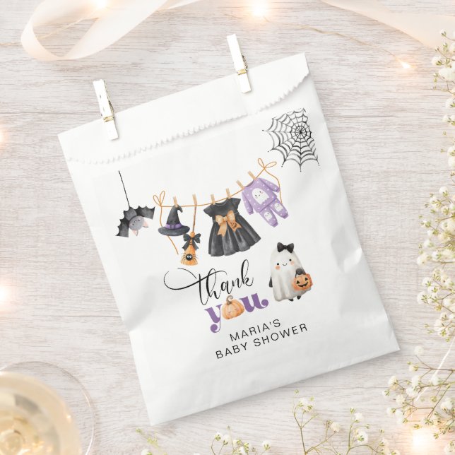 Little Boo Clothesline baby shower thank you Favor Bag (Clipped)
