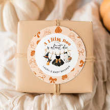 Little Boo Clothesline Bow Orange Baby Shower