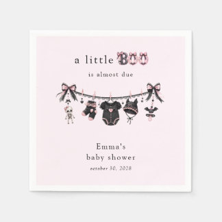 Little Boo Clothesline Girl Baby Shower Napkins
