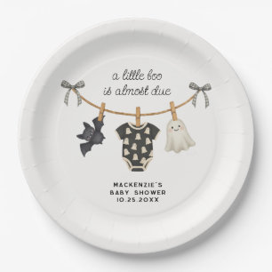 Little Boo Clothesline Halloween Baby Shower Paper Plates