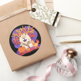 LITTLE BOO Cream Chow choose size   Classic Round Sticker