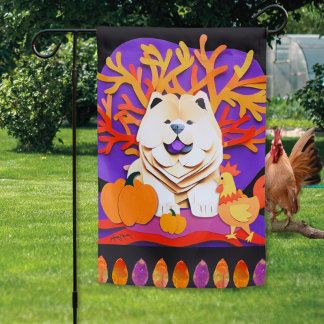 LITTLE BOO Cream Chow Garden Flag