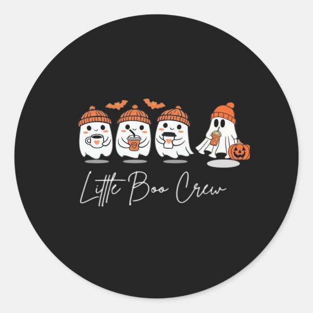 Little Boo Crew Minimal Clean Design Classic Round Sticker (Front)