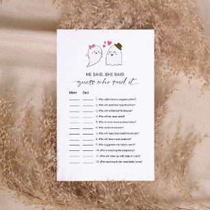 Little Boo Cute Baby Shower Guess who said it Game