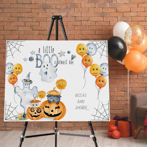 Little Boo Cute Ghost and Pumpkin Custom Welcome Foam Board