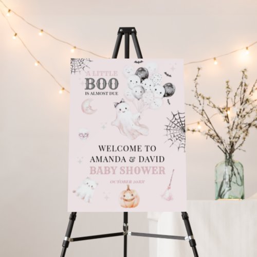 Little Boo Cute Ghost Halloween Baby Girl Shower Foam Board