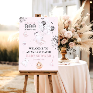 Little Boo Cute Ghost Halloween Baby Girl Shower Foam Board