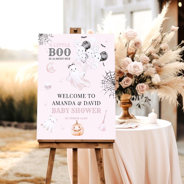 Little Boo Cute Ghost Halloween Baby Girl Shower Foam Board (Creator Uploaded)