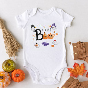 Little Boo Cute Ghost Witch Halloween Baby Shower Baby Bodysuit