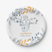 Little Boo Cute Halloween Baby Shower Paper Plates (Front)