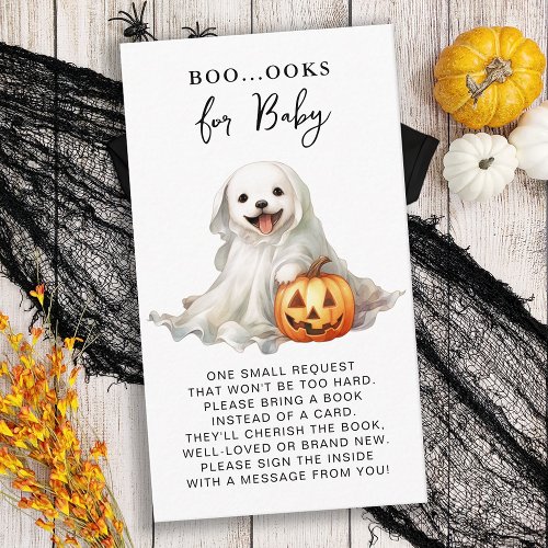 Little Boo Cute Halloween Books For Baby Shower Enclosure Card