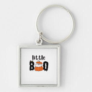 Little Boo Cute Halloween Pumpkin Cat Vintage Styl Keychain