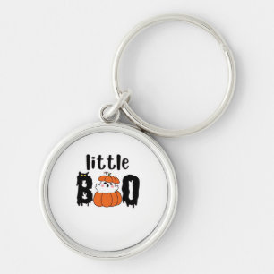 Little Boo Cute Halloween Pumpkin Cat Vintage Styl Keychain