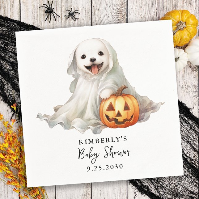 Little Boo Cute Halloween Simple Baby Shower Napkins (Creator Uploaded)