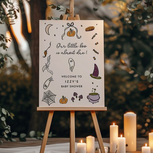 Little Boo Due Halloween Baby Shower Welcome Foam Board