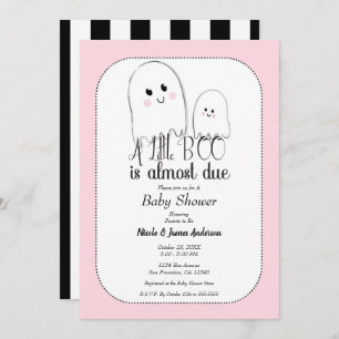 Little BOO Due Halloween Ghost Pink Baby Shower Invitation