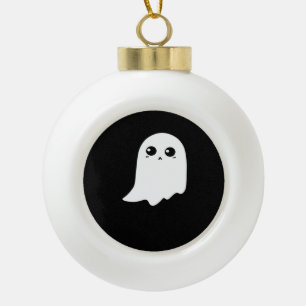 Little Boo Funny Meme Ceramic Ball Christmas Ornament