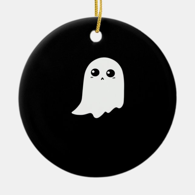 Little Boo Funny Meme Design Ceramic Ornament (Front)