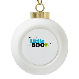 Little Boo Funny Retro Ceramic Ball Christmas Ornament