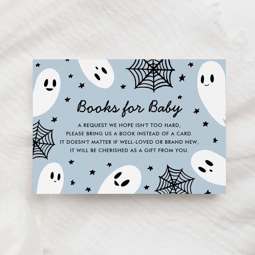 Little Boo Ghost Baby Shower Books for Baby Enclosure Card